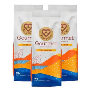 Imagem de 3x Café Torrado E Moído Gourmet 3 Corações Sul De Minas 250g -, Sul De