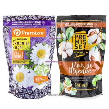 Imagem de Sabonete Líquido Vegano Flor de Algodão e Camomila e Açaí Refil Kit 2 