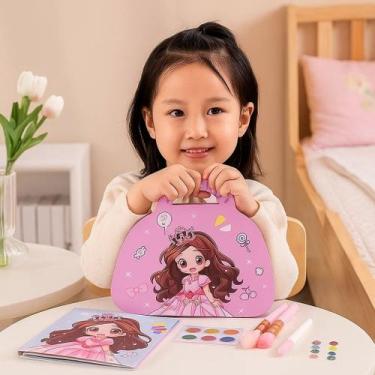 Imagem de Maleta Maquiagem Infantil Princesa Kit Beleza Menina Brinquedo Maquiar