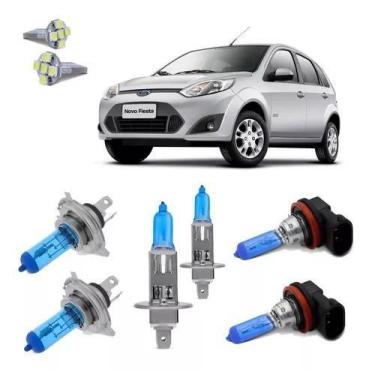 Imagem de Kit Fiesta Rocam 2011 A 2015 Lâmpadas Super Branca H7 H1 H11 - TIGER