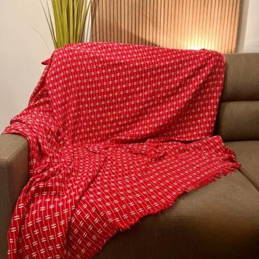 Imagem de Kit 2 Mantas para Sofá Ou Cama Grande 2,50M X 1,80M 100% Algodão Toque Macio com Franja...