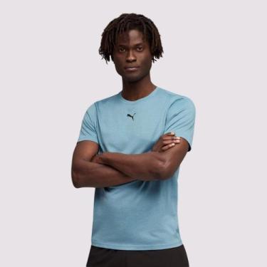 Imagem de Camiseta Puma M Tad Essentials Heather Car Verde Água, G