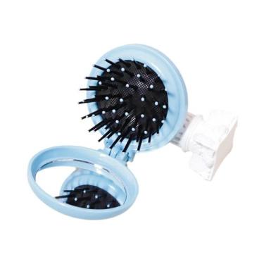 Imagem de Escova De Cabelo Portátil Dobrável Pequena Para Mulheres Com Espelho, 