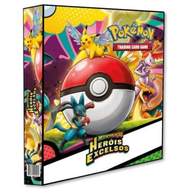 Imagem de Álbum Pasta Fichário Pokemon Mega Evolução Heróis Excelsos Capa Dura T