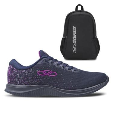 Imagem de Kit 1 Tênis Feminino Vênus 2 e 1 Mochila Essential Olympikus, Azul, 36