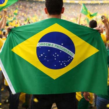 Imagem de Bandeira Brasil Tecido Premium 90x150cm Lavavel Resistente Tamanho:Úni