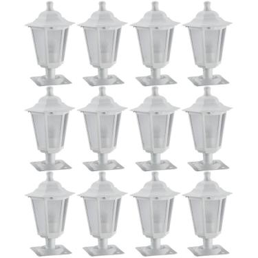 Imagem de Kit 12 Luminárias de Chão 31cm Externa Decorativa Balizador de Jardim Lente Fosca Branc...
