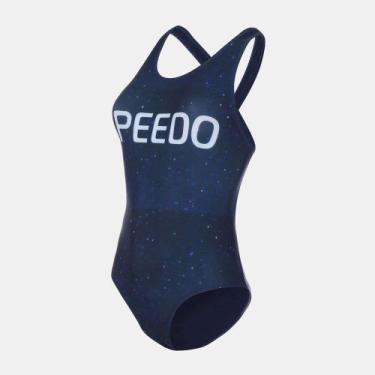 Imagem de Maiô Speedo Cross Wind - Feminino, Marinho, GG