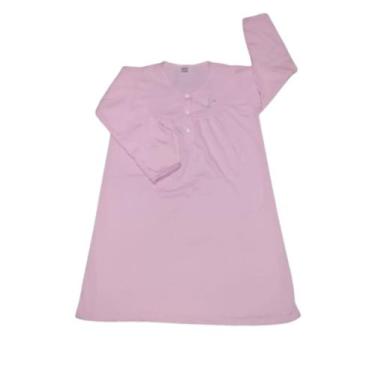 Imagem de Camisola Flanelada Senhora Botoes Frente Manga Longa Inverno - DANI LI