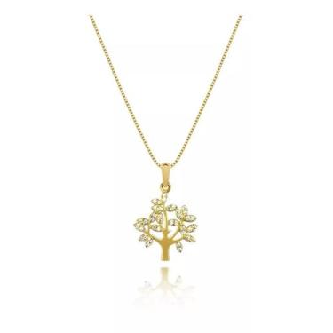 Imagem de Cordão Feminino Ouro 18k +1 Pingente Árvore Da Vida 45cm - S. Demór Jo