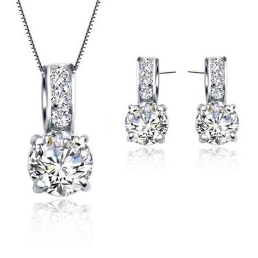 Imagem de Conjunto De Joias De Noiva Em Prata Esterlina 925 Para Mulheres, Colar