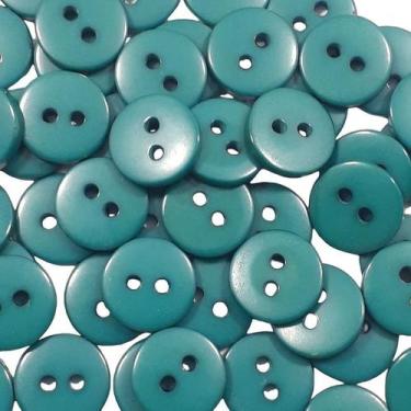 Imagem de Botão Verde 10mm 2 Furos Plástico ABS Brilho 50Un 100Un 200Un confecçã