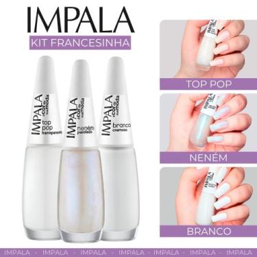 Imagem de Esmaltes Francesinha Impala Esmaltes Atacado, Kit 3 Esmaltes