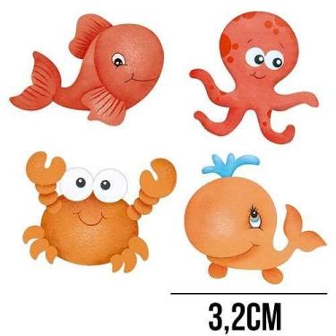Imagem de Aplique de MDF e Papel - Fundo do Mar Baby APM3 - 257 - Litoarte