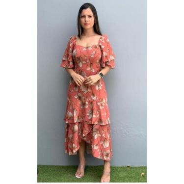 Imagem de Vestido ilícito crepe bubble satin sense midi