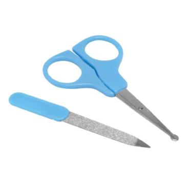 Imagem de Kit Higiene Pais e Filhos com Tesoura e Lixa Azul