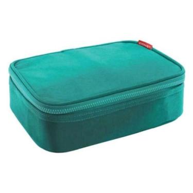Imagem de Estojo Escolar Infantil Box V-1702 Verde Turquesa - Vighs - Tend Tudo