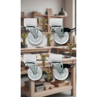 Imagem de Kit 4 Rodízios Em Gel Chapa U 16mm Para Berço e Móveis - Congratulatio