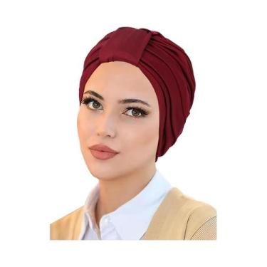 Imagem de Lenço De Cabeça Muçulmano Feminino De Cor Sólida, Hijab Macio E Elásti
