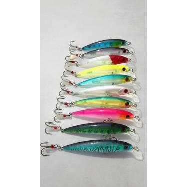 Imagem de Kit 10 Iscas Artificiais Meia Água 9cm 8g - Congratulations Store