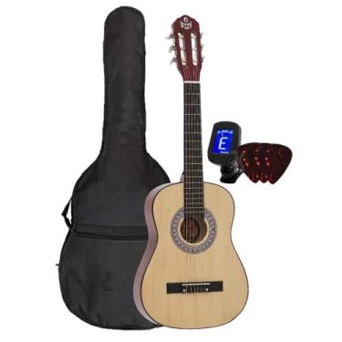 Imagem de Kit Violão Acústico Natural Infantil / Juvenil cordas em Nylon Myth  C