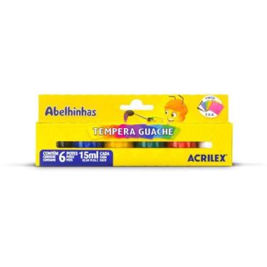 Imagem de Tinta Guache 015ML 06 Cores Auto Servico PCT.C/12 - Acrilex