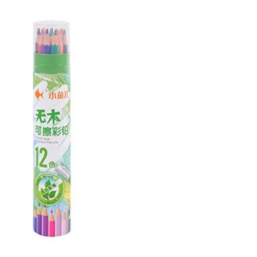 Imagem de 12 lápis de cor à base de óleo, pincéis de desenho e pintura