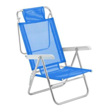 Imagem de Cadeira De Praia Reclinável Sun Glow Alumínio Azul - Amvc