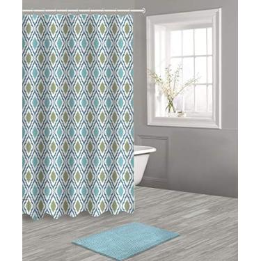Imagem de Popular Bath Conjunto de cortina de chuveiro 14 peças, 14 peças, aqua