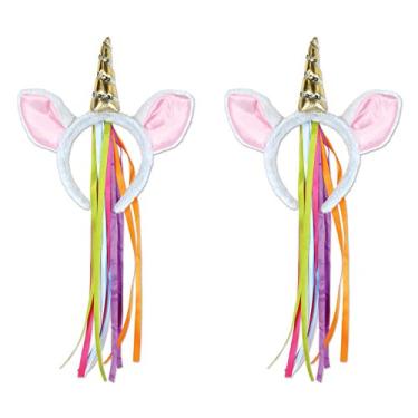 Imagem de Beistle 60010 2 faixas de cabelo de unicórnio, multicoloridas