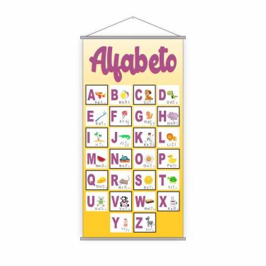 Imagem de Banner Escolar Pedagógico Alfabetário 4 Letras 120x65cm