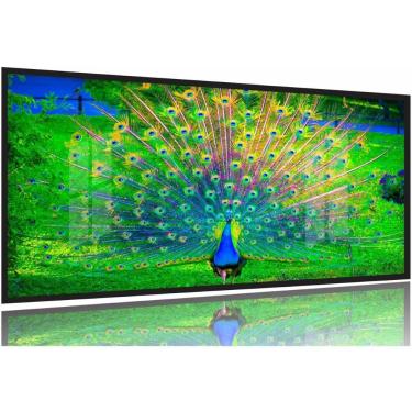 Imagem de Quadro Decorativo Pavão 3 Partes 130x60 Moldura Preta 2x2