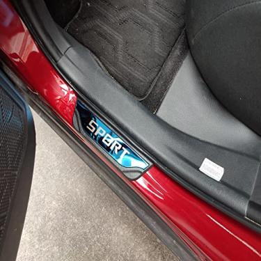 Imagem de GZBFTDH Proteção de Peitoril Soleira da Porta, para Focus Escape Fiesta Carro Acessórios, Aço Inoxidável Kick Plate Guard de Pedal de Limiar Protetor, Peças para Automóveis