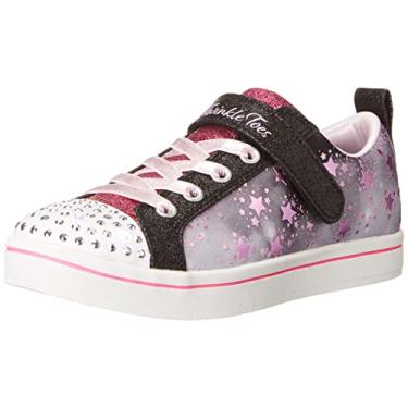 Imagem de Skechers Tênis feminino Twinkle Toes-Sparkle Rayz 314836l (criança pequena), Preto/Multi, 11 Little Kid