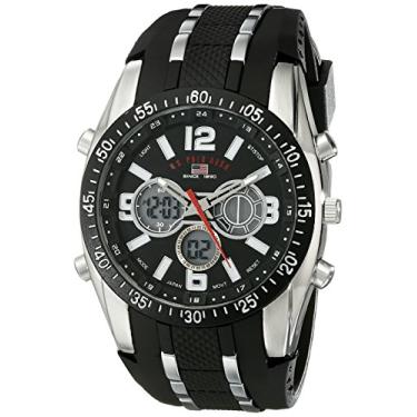 Imagem de US Polo Assn. Relógio esportivo masculino US9281, Preto, prata, Cronógrafo, digital, movimento de quartzo