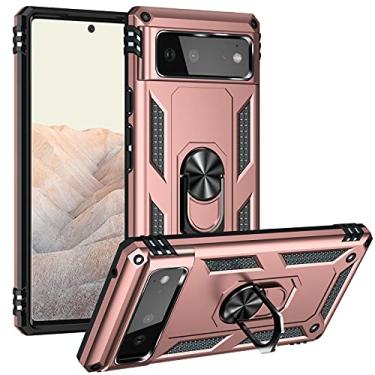 Imagem de YUNCHAO Caixa de telefone Para Google Pixel 6 TPU à prova de choque + PC Protetive Case com suporte rotativo de 360 ​​graus capa para celular