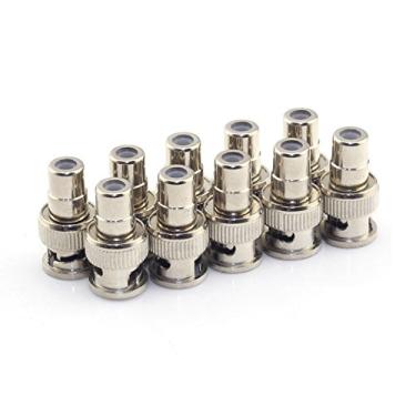 Imagem de Pacote com 10 adaptadores de conector RCA fêmea RuiLing para conector macho BNC conector coaxial para vídeo CCTV