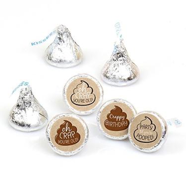 Imagem de Oh Crap, You're Old - Round Candy Labels Poop Birthday Party Favours - Fits Hershey's Kisses (1 sheet of 108)