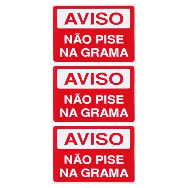 Imagem de Combo 3 Placas De Sinalização Aviso Não Pise Na Grama 20x15 Acesso - S-230 F9e