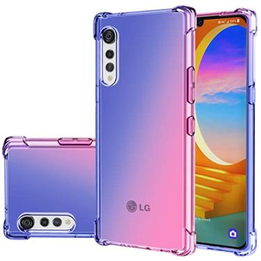 Imagem de Gufuwo Capa para LG Velvet/LG Velvet 5G LM-G900 - Capa de veludo LG, fina e colorida, à prova de choque e arranhões, para LG Velvet 5G (azul)