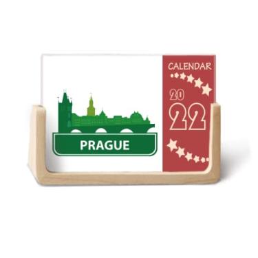 Imagem de Agenda de mesa de 12 meses com marcador verde da Praga República Tcheca