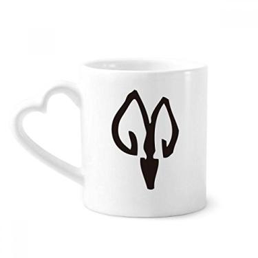 Imagem de Bones Inscriptions Caneca de ovelha do zodíaco chinês café cerâmica copo de coração de vidro
