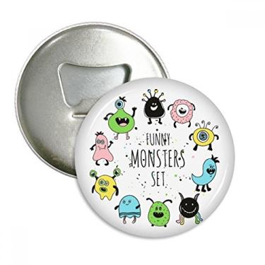 Imagem de Conjunto de monstros universo e alienígena abridor de garrafas com ímã de geladeira emblema multifuncional