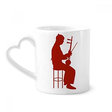 Imagem de China Erhu Player Illustration Pattern Mug Coffee Ceramic Drinkware Glass Heart Cup