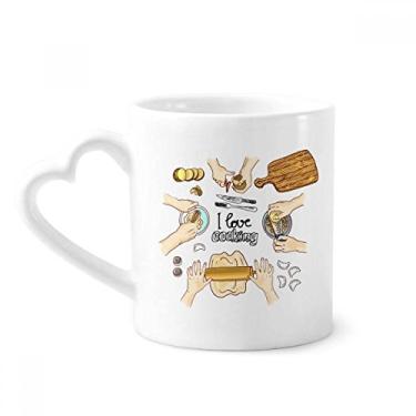 Imagem de I love cooking dumplings caneca de batata café cerâmica copo de coração de vidro