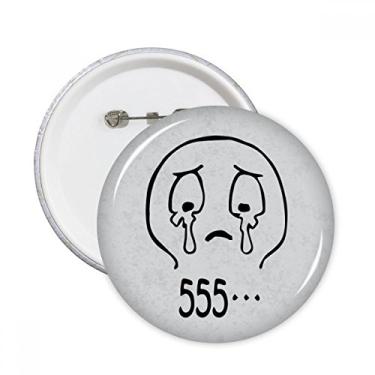 Imagem de Cry Black Cute Chat Happy Pattern Pinos redondos Emblema Botão Decoração Acessório 5 peças