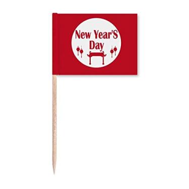 Imagem de Happy New Year Day Wishes Marcador de palito de dentes para decoração de festa