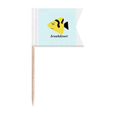 Imagem de Peixe morto triste deprimido art déco presente moda palito bandeiras marcadoras para bolo de festa prato de queijo