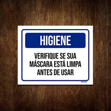 Imagem de Placa De Sinalização - Higiene Verifique Máscara Limpa 36x46