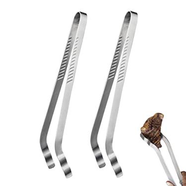 Imagem de UPTALY 2 peças de pinças de aço inoxidável, pinças de cozinha extra longas de 35 cm, pinça de comida espessa, pinças de grelha japonesa, clipe de pão, grampo de pastelaria, pinça de cozinha para churrasco